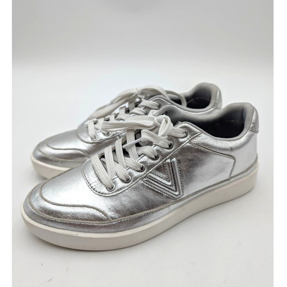 Vionic Emery Low Top Sneaker Shoes Round Toe Women's Silver Size US7 EU37